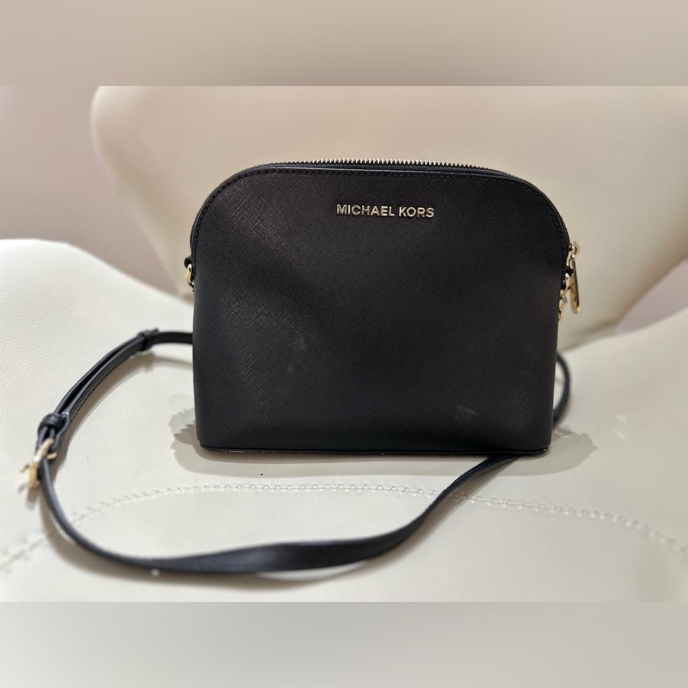 Black Leather Michael Kors Crossbody Bag